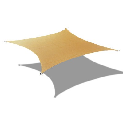 Alion Home Alion Home HDPE Square Walnut Sun Shade Sail Permeable Canopy For Patio Pool Deck Porch Garden  13' x 13'   